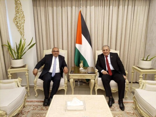 بلال الحشيمي زار السفير الفلسطيني وبحث معه الظروف الإنسانية والاجتماعية للاجئين الفلسطينيين