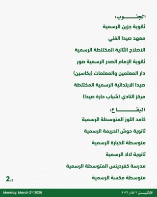 وحدة ادارة الكوارث وزعت عناوين جديدة لمراكز الايواء