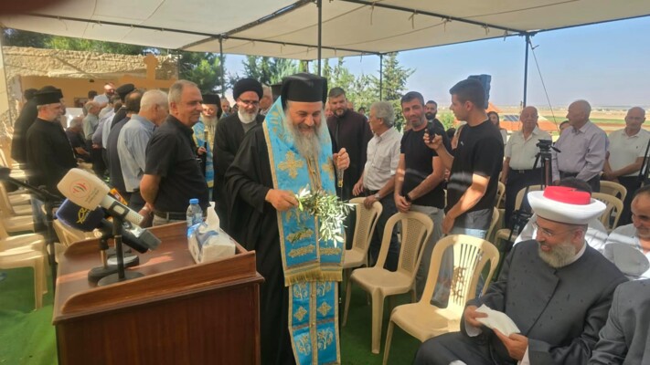 الصوري وضع حجر أساس البناء الجديد لكنيسة الزيتونة العجائبية في بلدة السعيدة غربي بعلبك