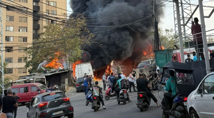اندلاع حريق كبير بالقرب من محطة محروقات في البوشرية