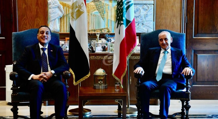 بري عرض مع مدبولي الأوضاع في لبنان والمنطقة واستقبل طالب