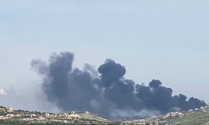 حزام ناري على صريفا وغارات على دير قانون النهر والشهابية وغارات مسيرة على عين بعال والحوش ومدفعي ع المنصوري