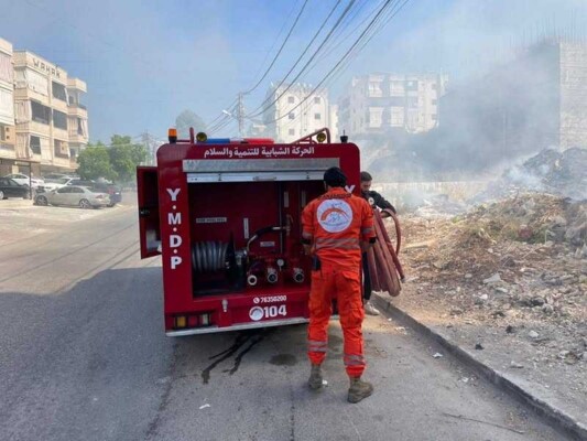 النشرة: اخماد حريق أعشاب في تعمير حارة صيدا