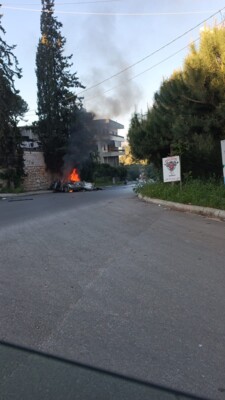 غارة من مسيرة تستهدف سيارة على طريق عام شوكين - النبطية