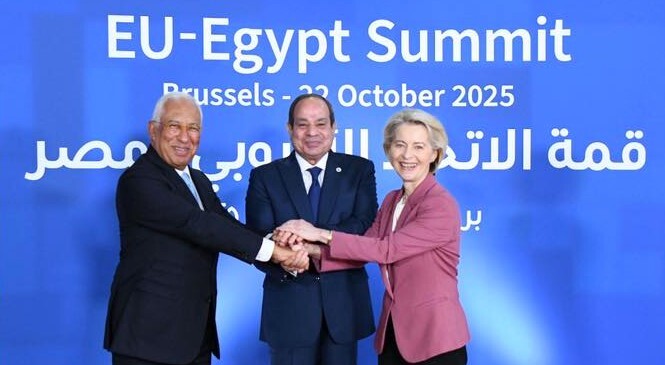 قمة الاتحاد الأوروبي ومصر: ملتزمون بسلام دائم قائم على حل الدولتين ونرفض تهجير للفلسطينيين