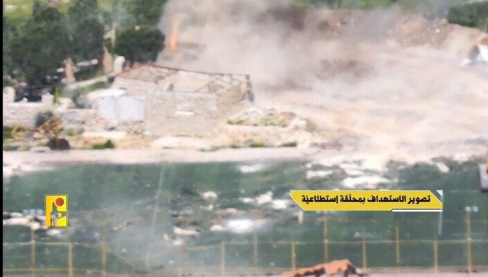حزب الله نشر مشاهد من عملية استهداف دبّابة ميركافا في بلدة القنطرة بمحلّقة انقضاضيّة