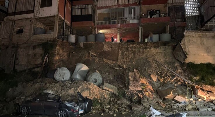 انهيار جزء من مبنى في منطقة الشويفات