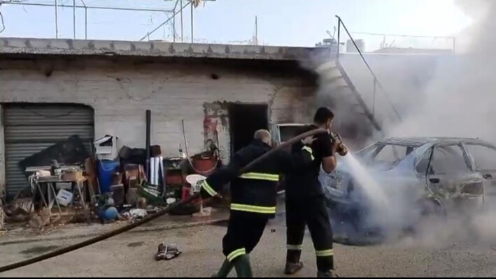 النشرة: احتراق سيارة وتراكتور زراعي في ديرميماس والدفاع المدني أخمد النيران