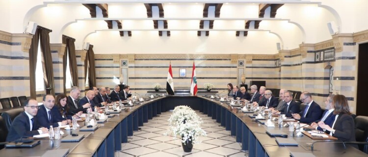 سلام ومدبولي بحثا تعزيز التعاون المشترك وترأسا محادثات موسعة بين الوفدين اللبناني والمصري