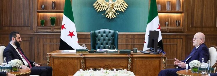 أحمد الشرع استقبل نجيب ميقاتي اليوم في قصر الشعب في دمشق