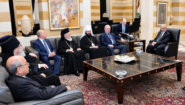سلام استقبل  وفداً روسياً برئاسة رئيس الجمعية الإمبراطورية الأرثوذكسية سيرغي ستيباشين