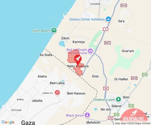 الجبهة الداخلية الإسرائيلية: صفارات الإنذار تدوي للمرة الثانية اليوم في نتيف هعساراه بغلاف غزة