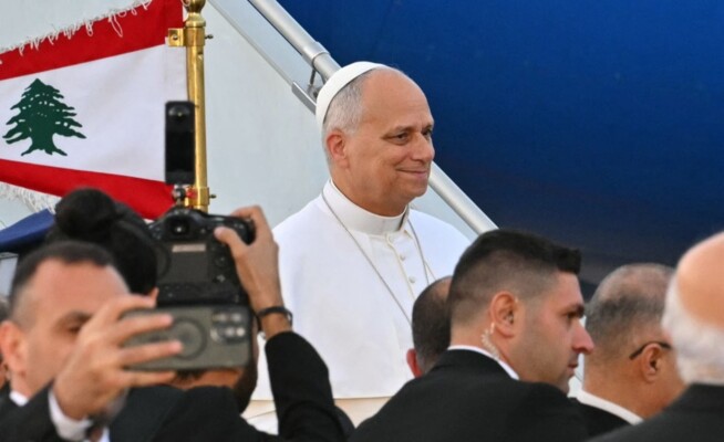 وصول البابا لاوون الرابع عشر إلى لبنان في زيارة تاريخية