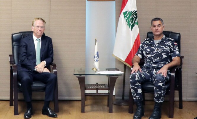 عبدالله بحث مع دوريل بالتحضيرات لمؤتمر دعم الجيش اللبناني وقوى الأمن في باريس