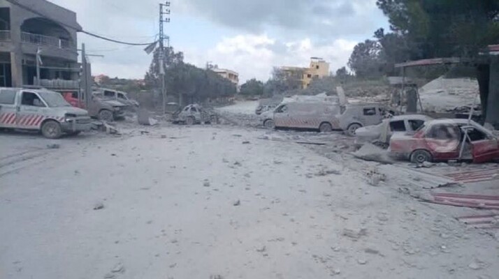 استشهاد 4 مسعفين باستهداف مركزهم في برج قلاويه وغارات على السلطانية وحاريص وتبنين وتولين