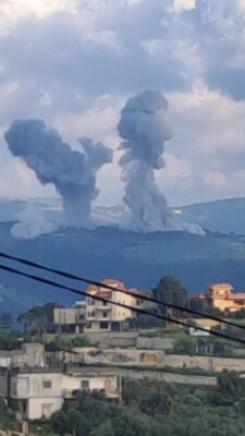 الجيش الاسرائيلي نفذ تفجيرين كبيرين في بلدة ديرسريان سُمِع أصداؤهما في الجنوب