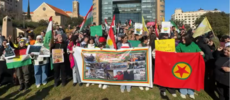 تظاهرة للجالية الكردية في لبنان أمام مبنى 