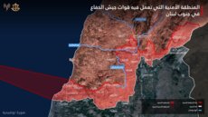الجيش الاسرائيلي نشر خارطة المنطقة المحتلة التي تعمل فيها قواته بجنوب لبنان