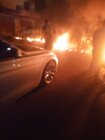 اندلاع حريق في محل اطارات في بلدة معروب قضاء صور - الطريق العام